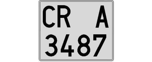 CR3487A matricula cuadrada