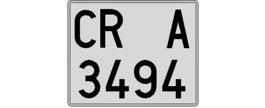 CR3494A matricula cuadrada