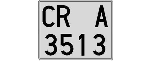 CR3513A matricula cuadrada