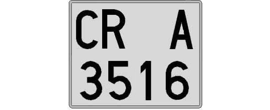 CR3516A matricula cuadrada