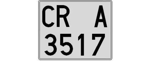 CR3517A matricula cuadrada