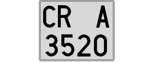 CR3520A matricula cuadrada