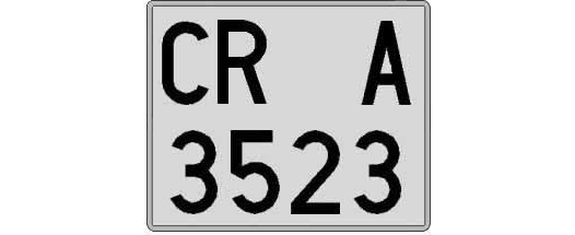 CR3523A matricula cuadrada
