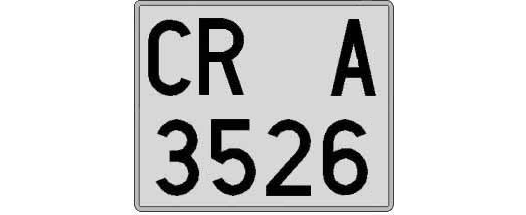 CR3526A matricula cuadrada