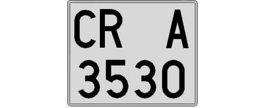 CR3530A matricula cuadrada