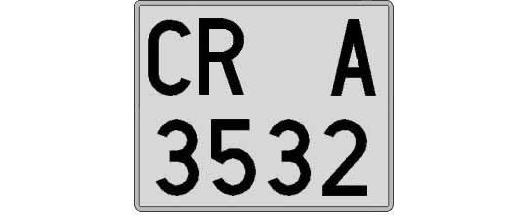 CR3532A matricula cuadrada