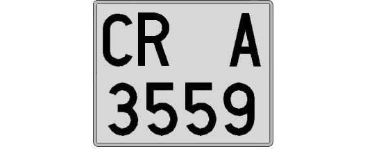 CR3559A matricula cuadrada