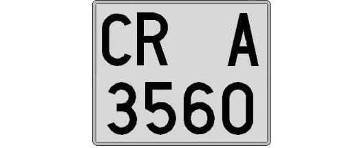 CR3560A matricula cuadrada