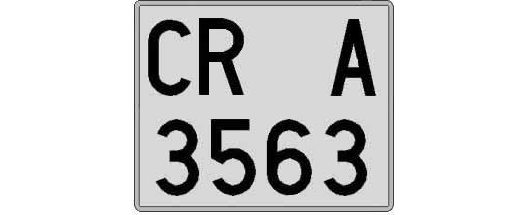 CR3563A matricula cuadrada
