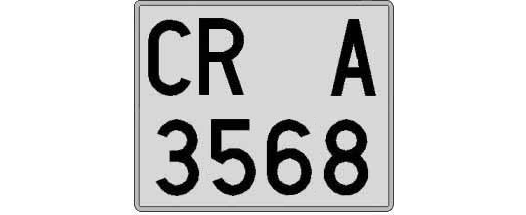 CR3568A matricula cuadrada