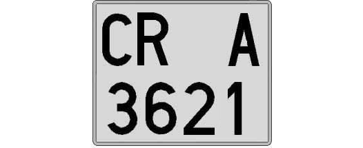 CR3621A matricula cuadrada
