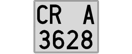 CR3628A matricula cuadrada