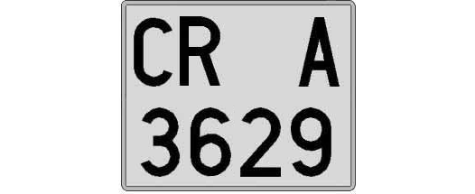 CR3629A matricula cuadrada