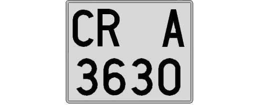 CR3630A matricula cuadrada