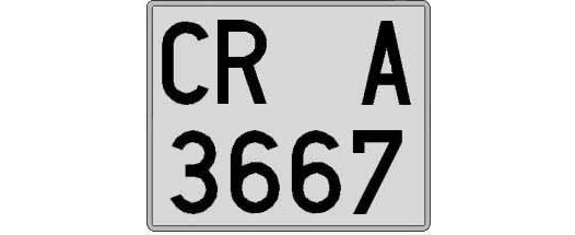 CR3667A matricula cuadrada
