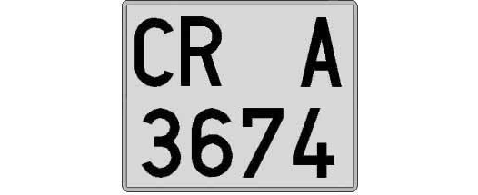 CR3674A matricula cuadrada