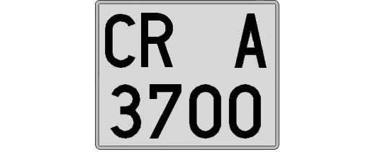 CR3700A matricula cuadrada