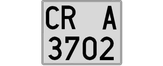 CR3702A matricula cuadrada