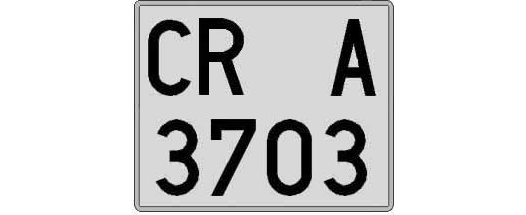 CR3703A matricula cuadrada