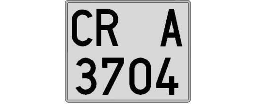 CR3704A matricula cuadrada