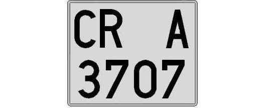 CR3707A matricula cuadrada