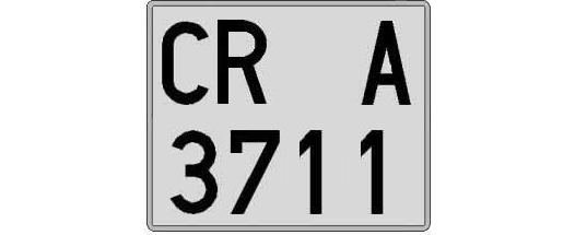 CR3711A matricula cuadrada