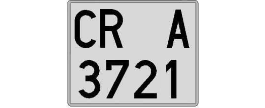 CR3721A matricula cuadrada