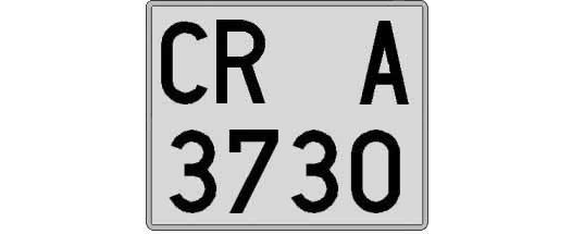 CR3730A matricula cuadrada
