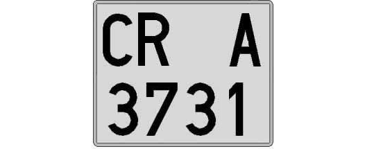 CR3731A matricula cuadrada