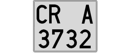 CR3732A matricula cuadrada