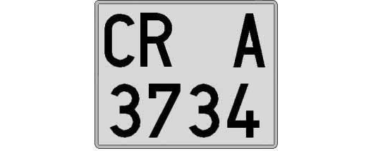 CR3734A matricula cuadrada