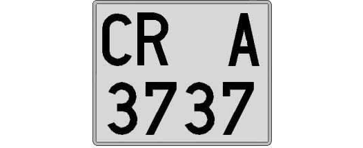 CR3737A matricula cuadrada