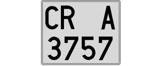 CR3757A matricula cuadrada