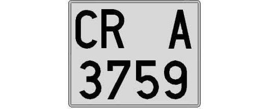 CR3759A matricula cuadrada