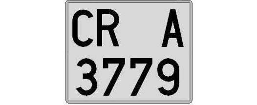 CR3779A matricula cuadrada