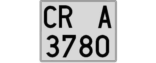 CR3780A matricula cuadrada