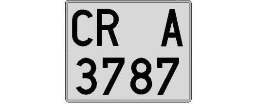 CR3787A matricula cuadrada