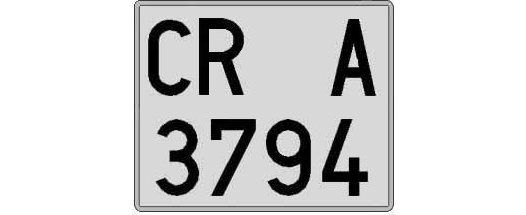 CR3794A matricula cuadrada