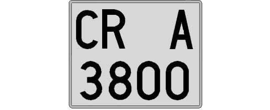 CR3800A matricula cuadrada