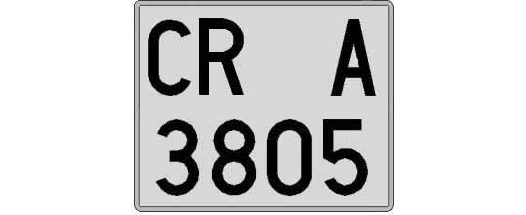 CR3805A matricula cuadrada
