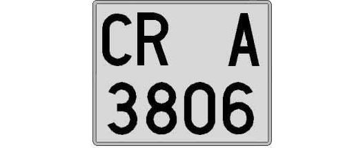 CR3806A matricula cuadrada