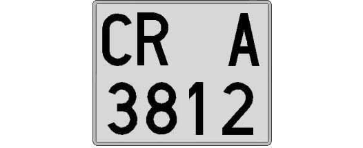 CR3812A matricula cuadrada
