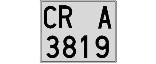CR3819A matricula cuadrada