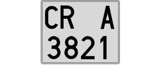 CR3821A matricula cuadrada