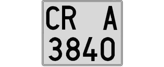 CR3840A matricula cuadrada