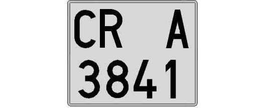 CR3841A matricula cuadrada