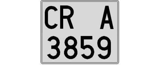 CR3859A matricula cuadrada