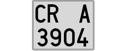 CR3904A matricula cuadrada