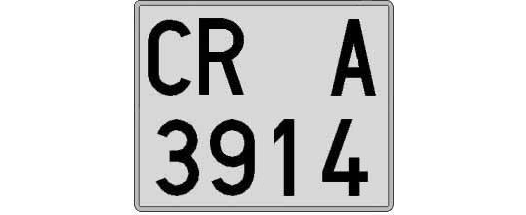 CR3914A matricula cuadrada