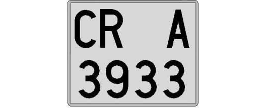 CR3933A matricula cuadrada